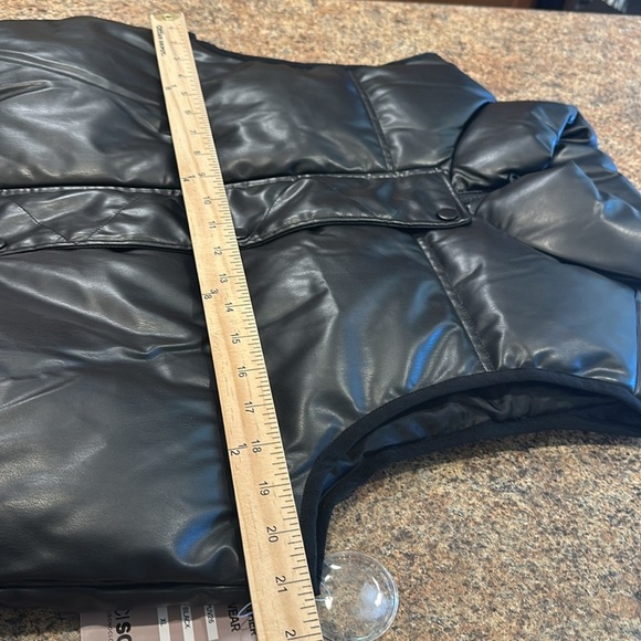 Ci Sono By Cavalini Vegan Leather Crop Vest Black Womens Size XL Pockets - Picture 13 of 15